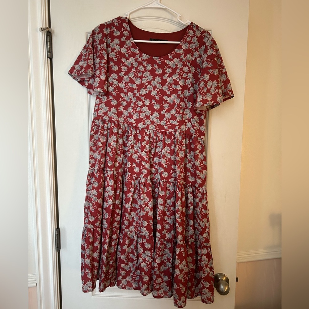 Mikarose red floral dress,size small